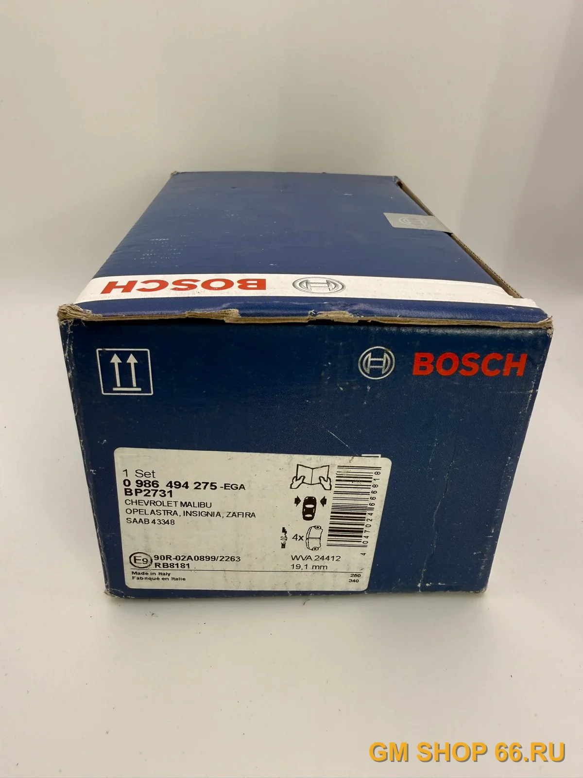 Колодки тормозные передние Bosch 0986494275 для Opel Astra J/Insignia — фото 1 из 2