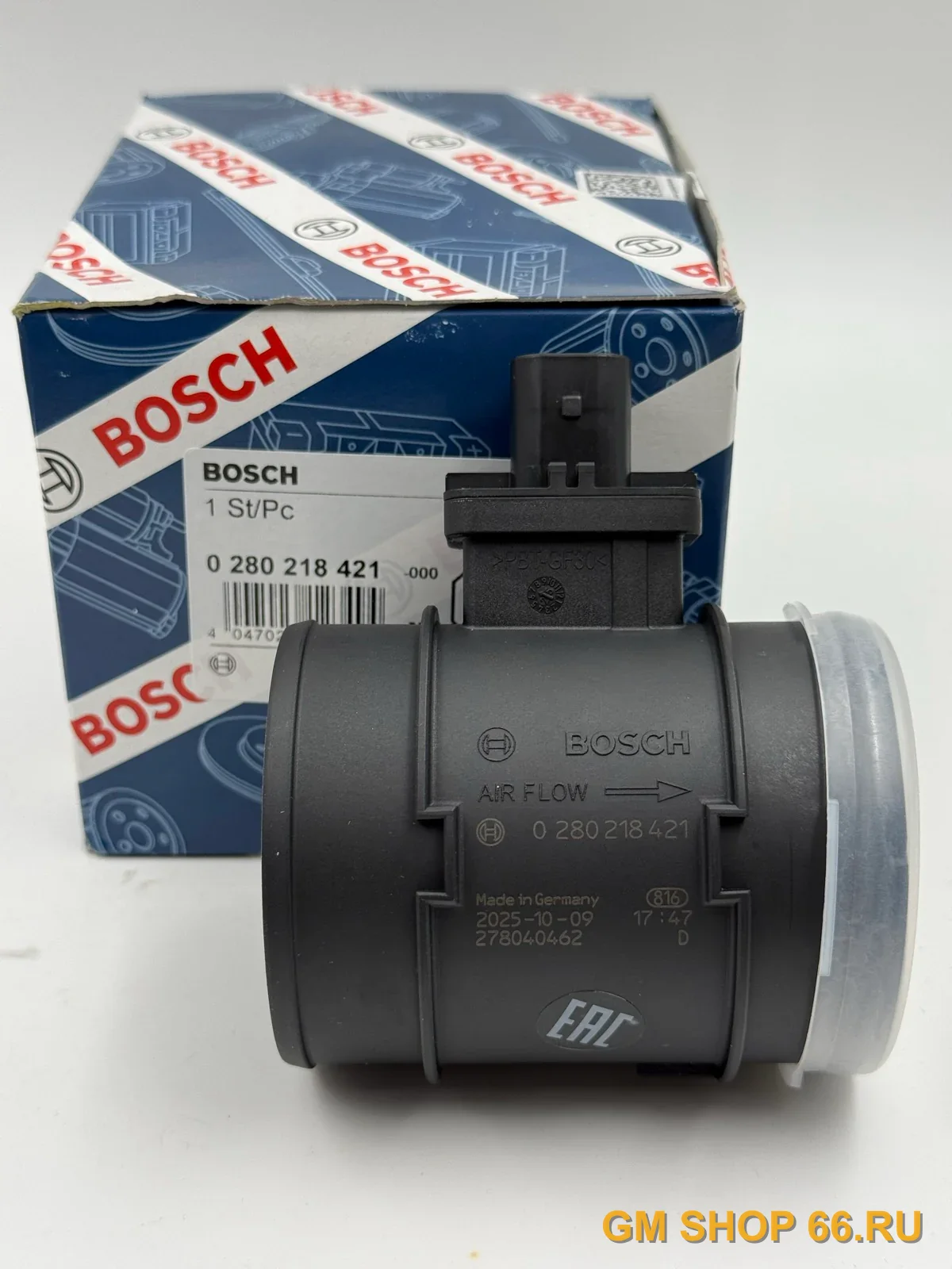 Датчик массового расхода воздуха Bosch 0280218421 для Opel Insignia A/Meriva B — фото 2 из 4