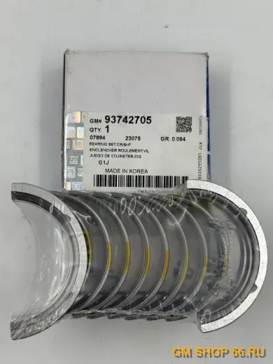 Вкладыши коренные комплект STD F14D3, General Motors, арт. 93742705 для Chevrolet Aveo T250/T255/T300