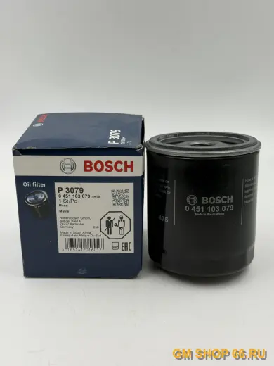 Фильтр масляный Bosch 0451103079, Масляные фильтры для Opel Astra G/Astra H/Zafira A/Vectra B/Vectra C/Omega B/Antara; Chevrolet Cruze/Captiva/Lacetti/Aveo T250/Aveo T255 — фото 1 из 2