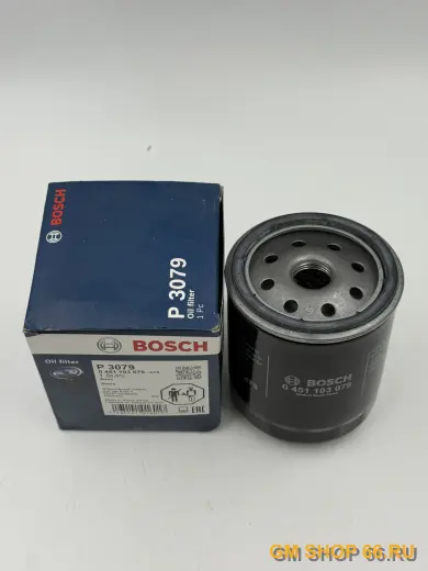 Фильтр масляный Bosch 0451103079, Масляные фильтры для Opel Astra G/Astra H/Zafira A/Vectra B/Vectra C/Omega B/Antara; Chevrolet Cruze/Captiva/Lacetti/Aveo T250/Aveo T255 — фото 2 из 2