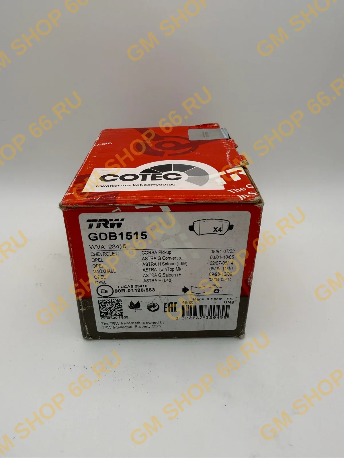 Колодки тормозные задние TRW GDB1515 для Opel Astra G/Astra H/Meriva/Zafira A/Zafira B — фото 1 из 2