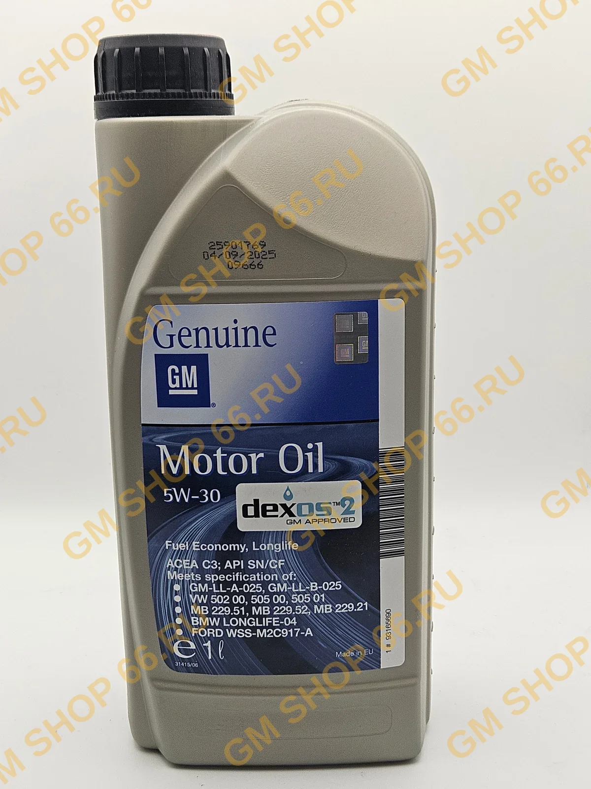 Масло моторное Dexos 2 5W-30 GM 93165690, General Motors — фото 1 из 3