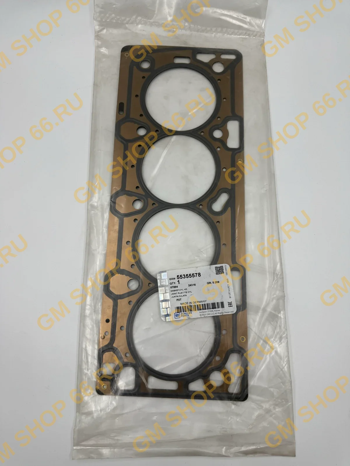 Прокладка ГБЦ GM 55355578, General Motors для Chevrolet Cruze/Aveo T300