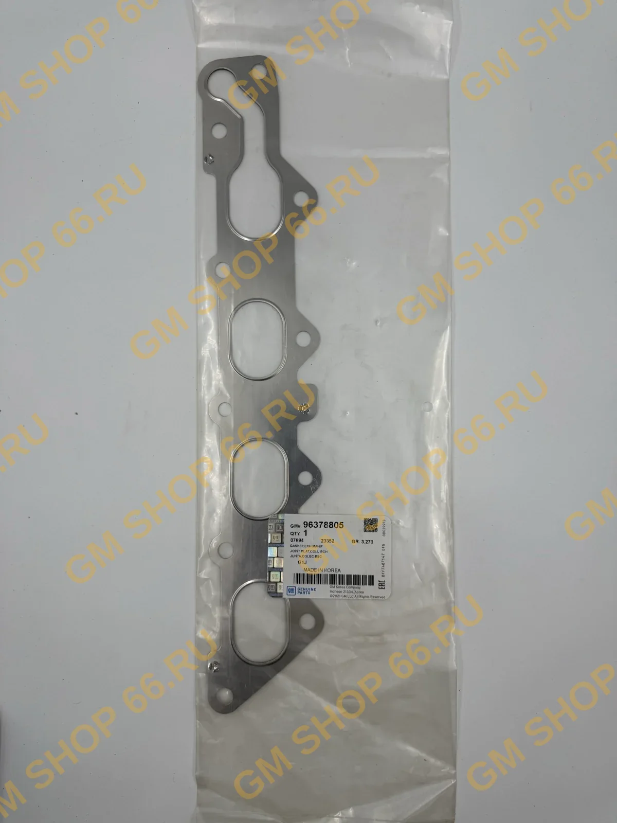 Прокладка выпускного коллектора GM 96378805, General Motors для Chevrolet Lacetti