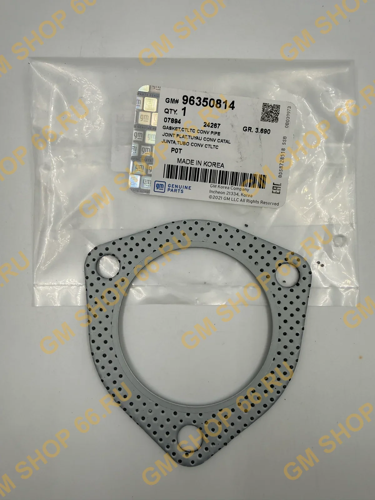 Прокладка резонатора глушителя GM 96350814, General Motors
