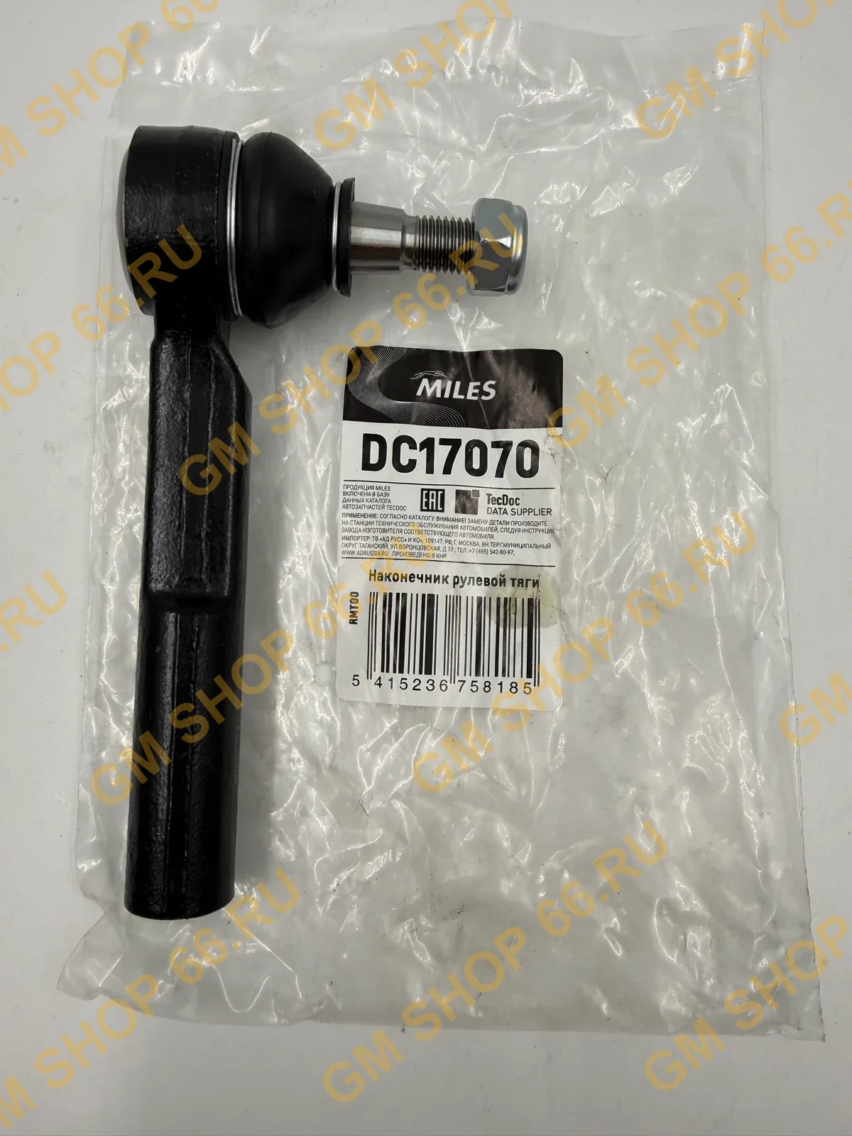 Наконечник рулевой тяги левый Miles DC17070, Наконечники рулевых тяг для Opel Astra H/Astra J/Zafira B — фото 1 из 2