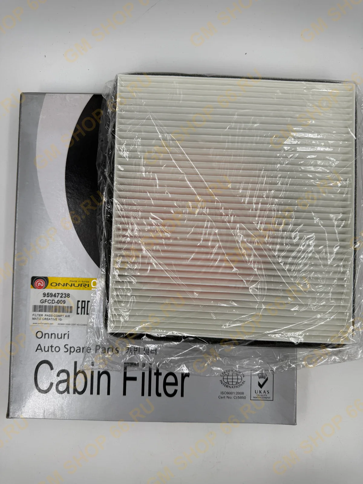 Фильтр салонный Onnuri GFCD009, Стандартные салонные фильтры для Chevrolet Spark M300