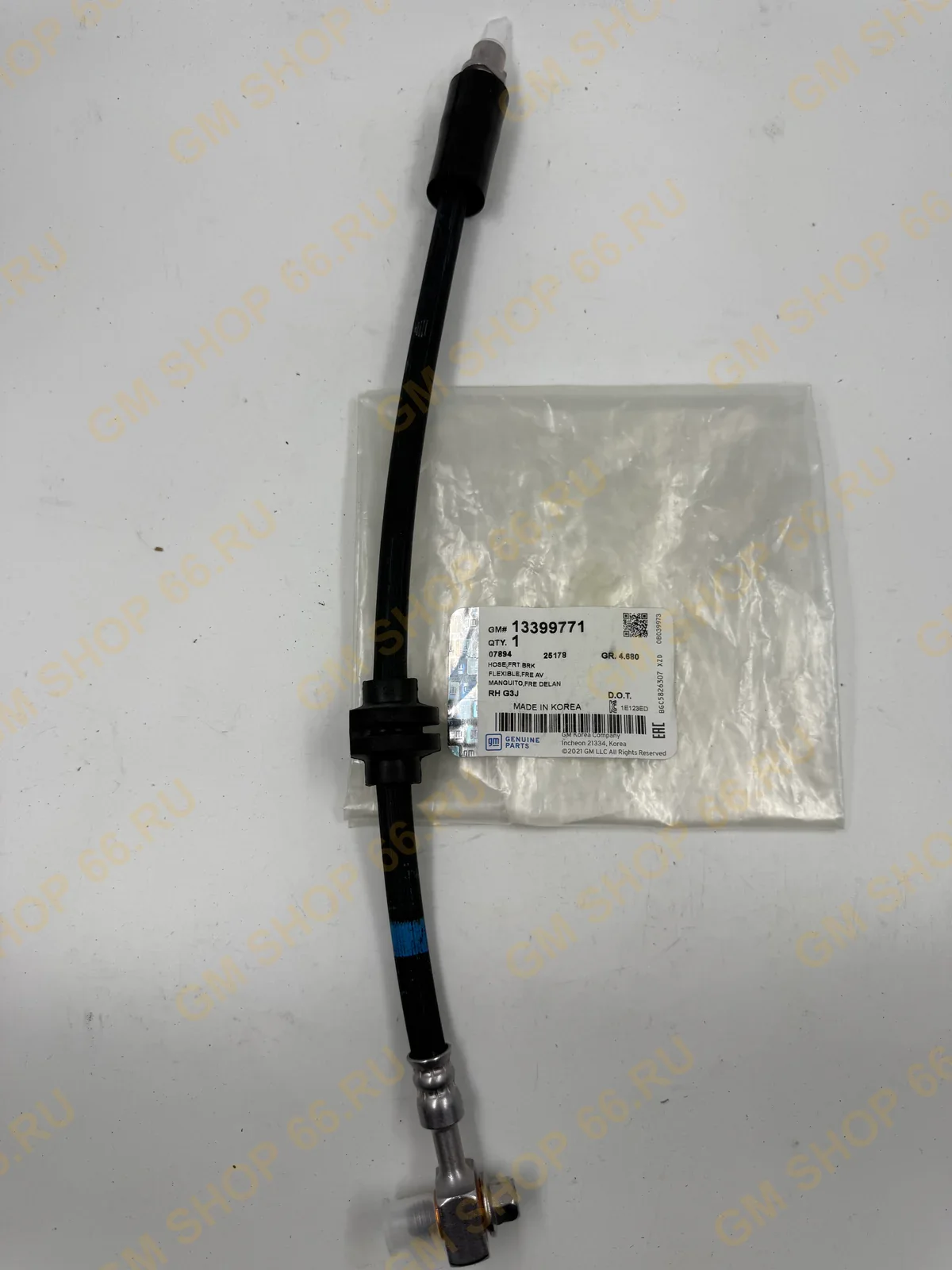 Шланг тормозной передний правый GM 13399771, Тормозные шланги, General Motors для Opel Astra J