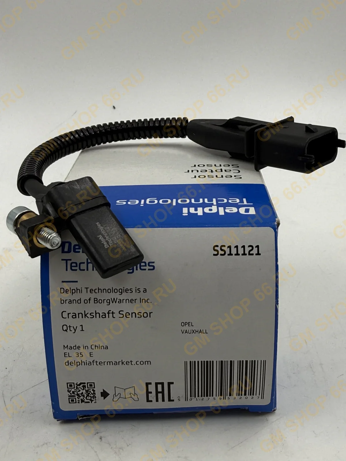 Датчик положения коленвала Delphi SS11121 для Opel Astra H/Astra J/Astra J GTC/Corsa D/Meriva/Zafira B/Zafira C/Vectra C — фото 1 из 2