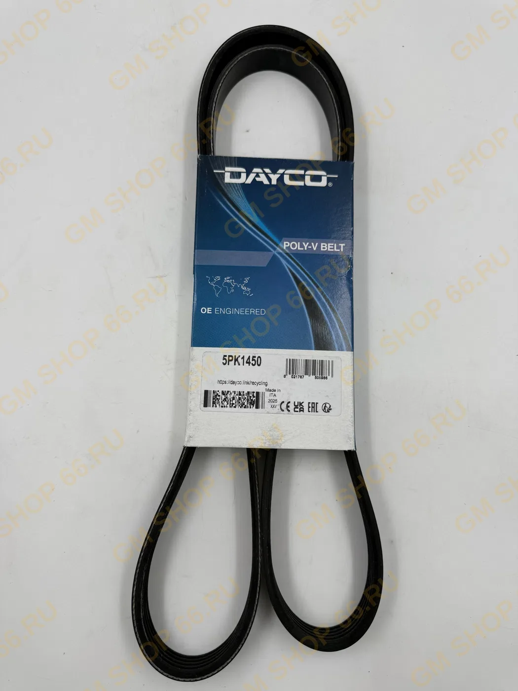 Ремень поликлиновый Dayco 5PK1450DY, Приводные ремни для Opel Astra G/Astra H/Corsa D/Meriva/Zafira B/Vectra C; Chevrolet Aveo T250/T255