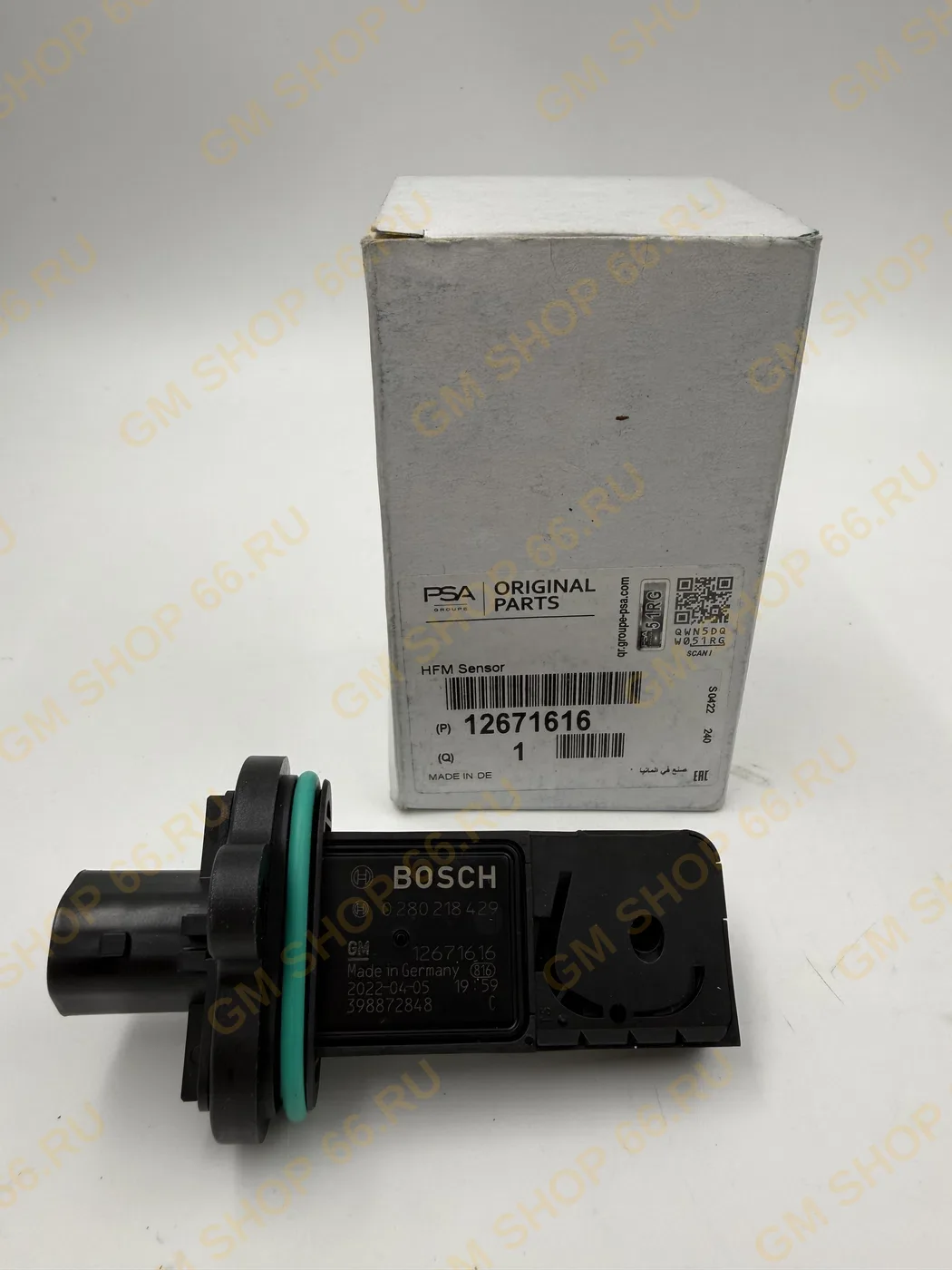 Датчик массового расхода воздуха GM 12671616, General Motors для Opel Astra J; Chevrolet Cruze/Aveo T300 — фото 1 из 2