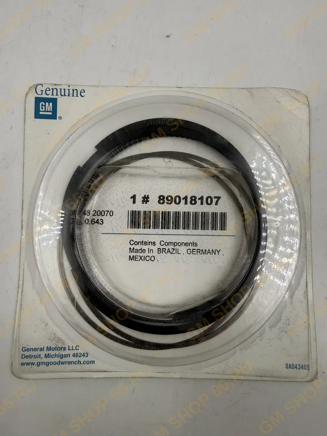 Кольца поршневые GM 89018107, General Motors для Chevrolet Malibu/Cobalt