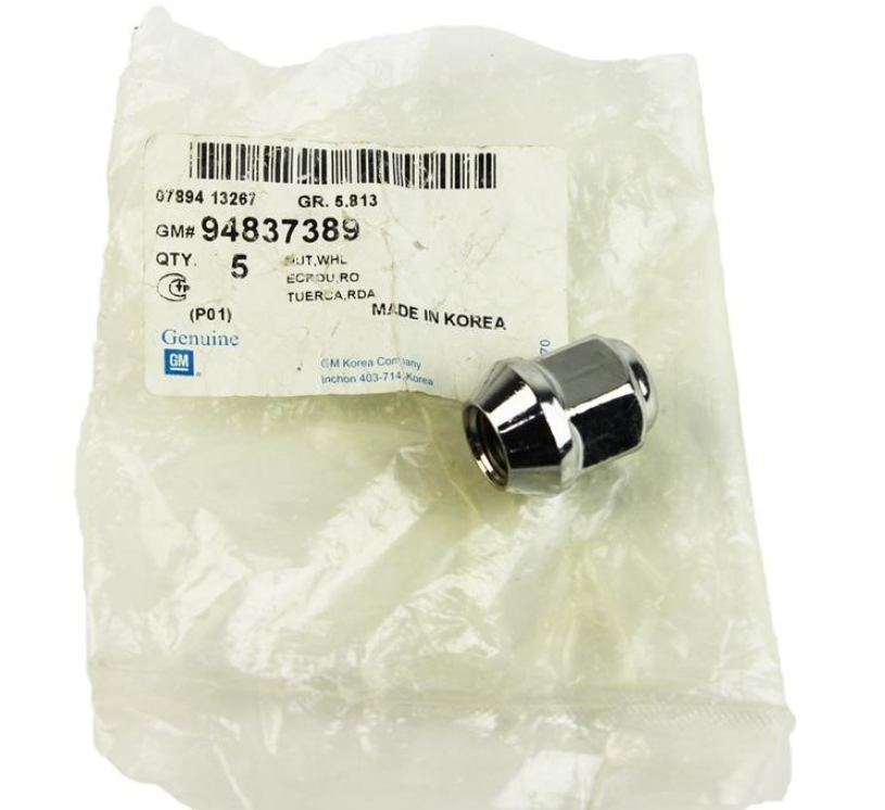 Колёсная гайка, хром GM 94837389, Болты, гайки и шпильки, General Motors для Chevrolet Captiva, Aveo, Epica — фото 2 из 2